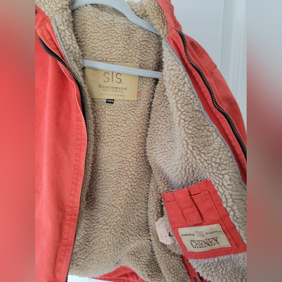 STS Ranchwear Orange Hooded Jacket with Sherpa Lining - Picture 7 of 9